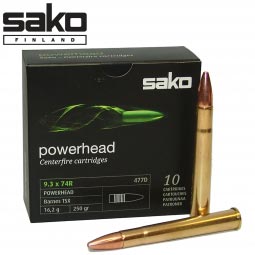 Sako Powerhead 9.3x74R 250gr. TSX Ammunition, 10 Round Box