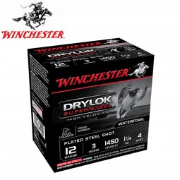 Winchester Drylok Super Steel HV 12 Gauge 3" 1-1/4"oz. #4 Shot, 25 Round Box