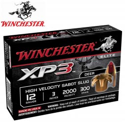 Winchester 12 Gauge 3" 300gr. XP3 Sabot Slug, 5 Round Box