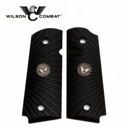 Wilson Combat 1911 Grips, Compact, Black G10, Starburst Pattern