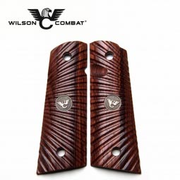 Wilson Combat 1911 Grips, Full Size, Cocobolo, Starburst Pattern, Flat Bottom