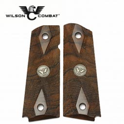 Wilson Combat 1911 Grips, Full Size, French Walnut, Double Diamond, Two Tone Medallion