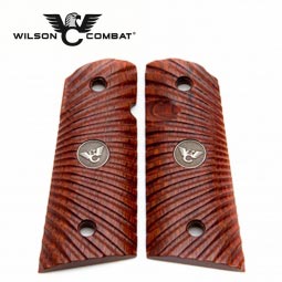 Wilson Combat 1911 Grips, Compact, Cocobolo, Starburst Pattern, Flat Bottom