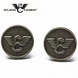 Wilson Combat 1911 Grip Medallion, Pewter, Set of 2