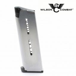 Wilson Combat 1911 Magazine, 45 ACP HD/+P Compact 6 Round, Lo-Profile Steel Base Pad