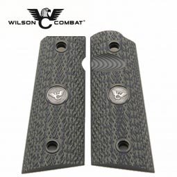 Wilson Combat 1911 Grips, Full Size, Dirty Olive, Wilson Combat Slant Pattern, Flat Bottom