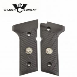 Wilson Combat, Beretta Vertec G10 Grips, Checkered with WC Logo, Black