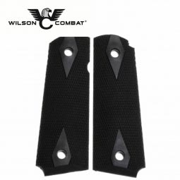 Wilson Combat 1911 Grips, Full Size, Black Rubber, Double Diamond