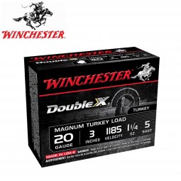 Winchester Double X 20ga. 3" #5 shot, 10 round box