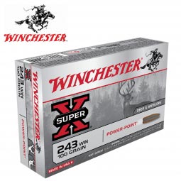 Winchester Super X .243 Win 100gr. Power Point Ammunition, 20 Round Box