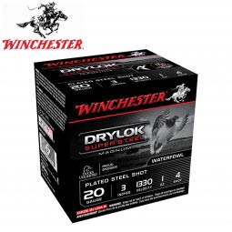 Winchester Drylok Super Steel 20 Gauge 3" 1oz. #4 Shot, 25 Round Box