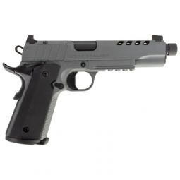 TISAS 1911 NIGHT STALKER 45ACP, 5" THREADED BBL 8RD BLACK/GREY