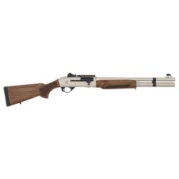 MAC 2 TAC MARINE WOOD 12GA 3", 18.5" BBL 5RD NICKEL/WOOD