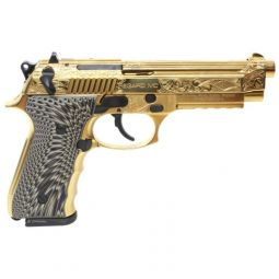 GIRSAN REGARD MC DELUXE, ADJ. SGT 18-SHOT GOLD ENGRAVED