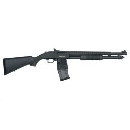 MOSSBERG 590M MAG-FED 12GA, 18.5" 10RD GHOST RING BLD/SYN