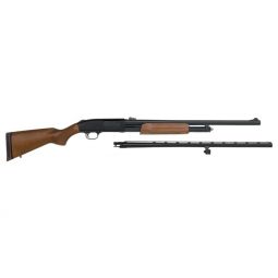 MOSSBERG 500 COMBO 12GA 3" 28", VR/24"RIFLED BLUED/HARDWOOD