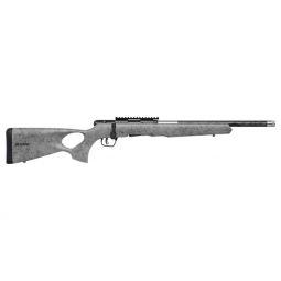 SAVAGE B17 17HMR TIMBERLITE, THUMBHOLE 18" CF 10RD GRY WOOD