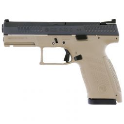 CZ P-10 C 9MM FS 15-SHOT FDE, FRAME REVERSIBLE MAG CATCH