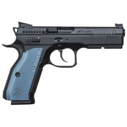 CZ SHADOW 2 9MM FS 17-SHOT, BLACK POLYCOAT BLUE GRIP