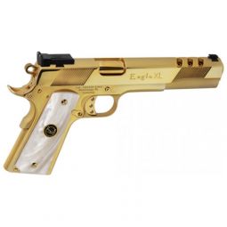 IVER JOHNSON EAGLE XL PORTED, 45ACP 6" 24K GOLD WHITE PEARL