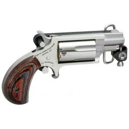 NAA MINI-REVOLVER 22LR 1-1/8", S/S MATTE WOOD W/BELT BUCKLE