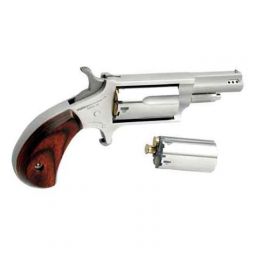 NAA MINI-REVOLVER COMBO 1-5/8", 22LR/22WMR S/S PORTED WOOD