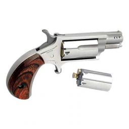 NAA MINI-REVOLVER COMBO 1-1/8", 22LR/22WMR S/S PORTED WOOD