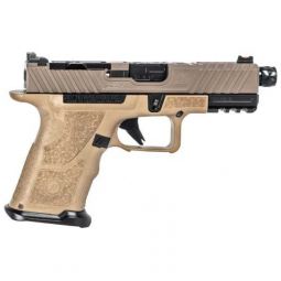 ZEV OZ9c ELITE PISTOL COMPACT, FDE SLIDE THREADED BARREL 9MM