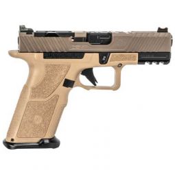 ZEV OZ9c ELITE PISTOL XGRIP, FDE SLIDE BLK BARREL 9MM 10RD