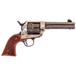 CIMARRON FRONTIER 357MAG PW FS, 4.75" ENGRAVED SILVER/BL WAL