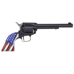 HERITAGE 22LR 6.5" FS BLUED, DISTRESSED FLAG GRIP