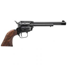 HERITAGE 22LR 6.5" FS BLUED, WOOD GRIPS